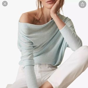 Reiss Trudy Wool and Linen Blend Drape Top
